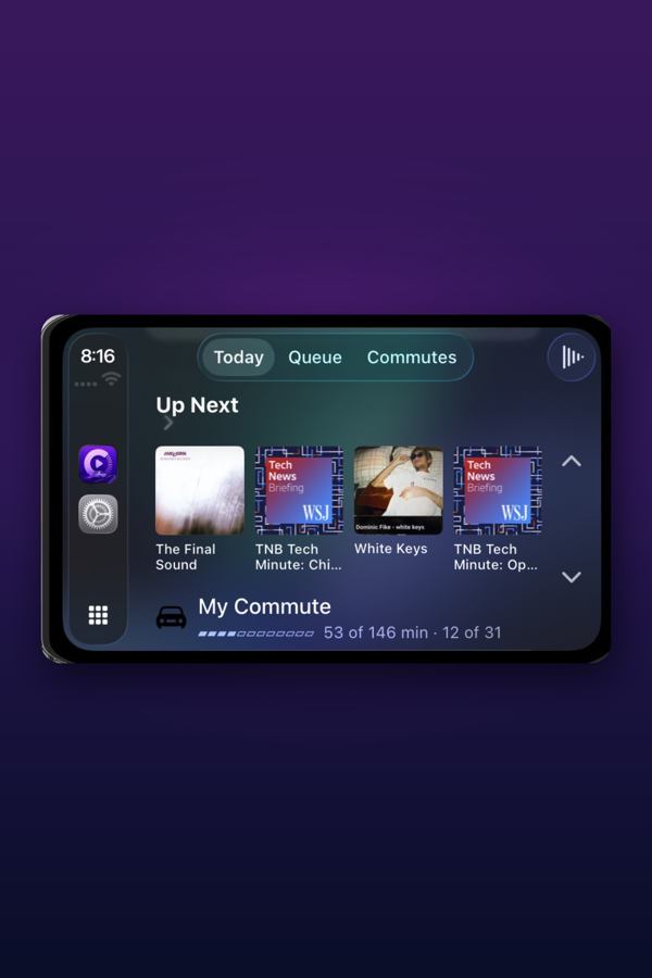 Tunelapse running in CarPlay with the upcoming queue